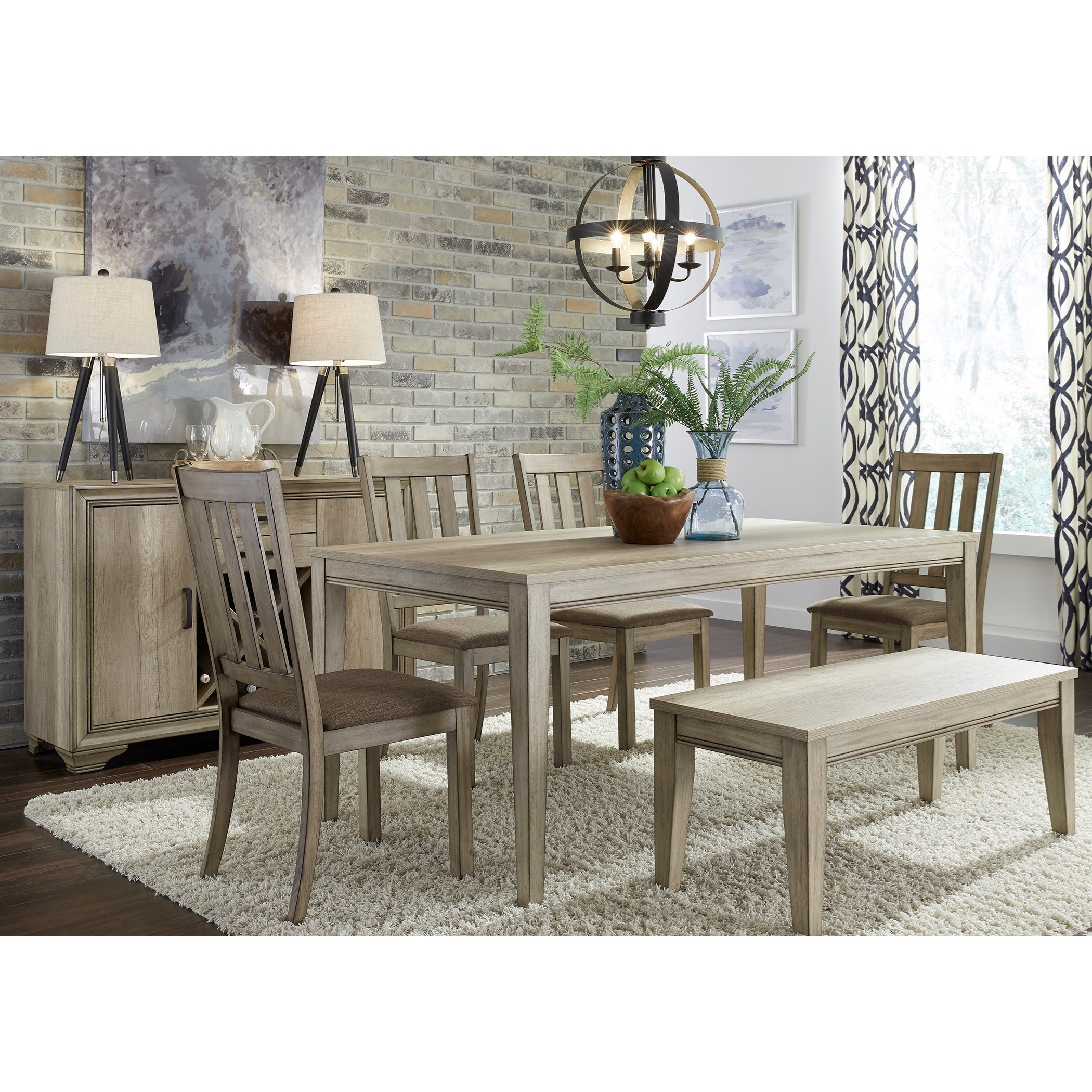Liberty Furniture Sun Valley 439 DR 6RTS 6 Piece Rectangular Table